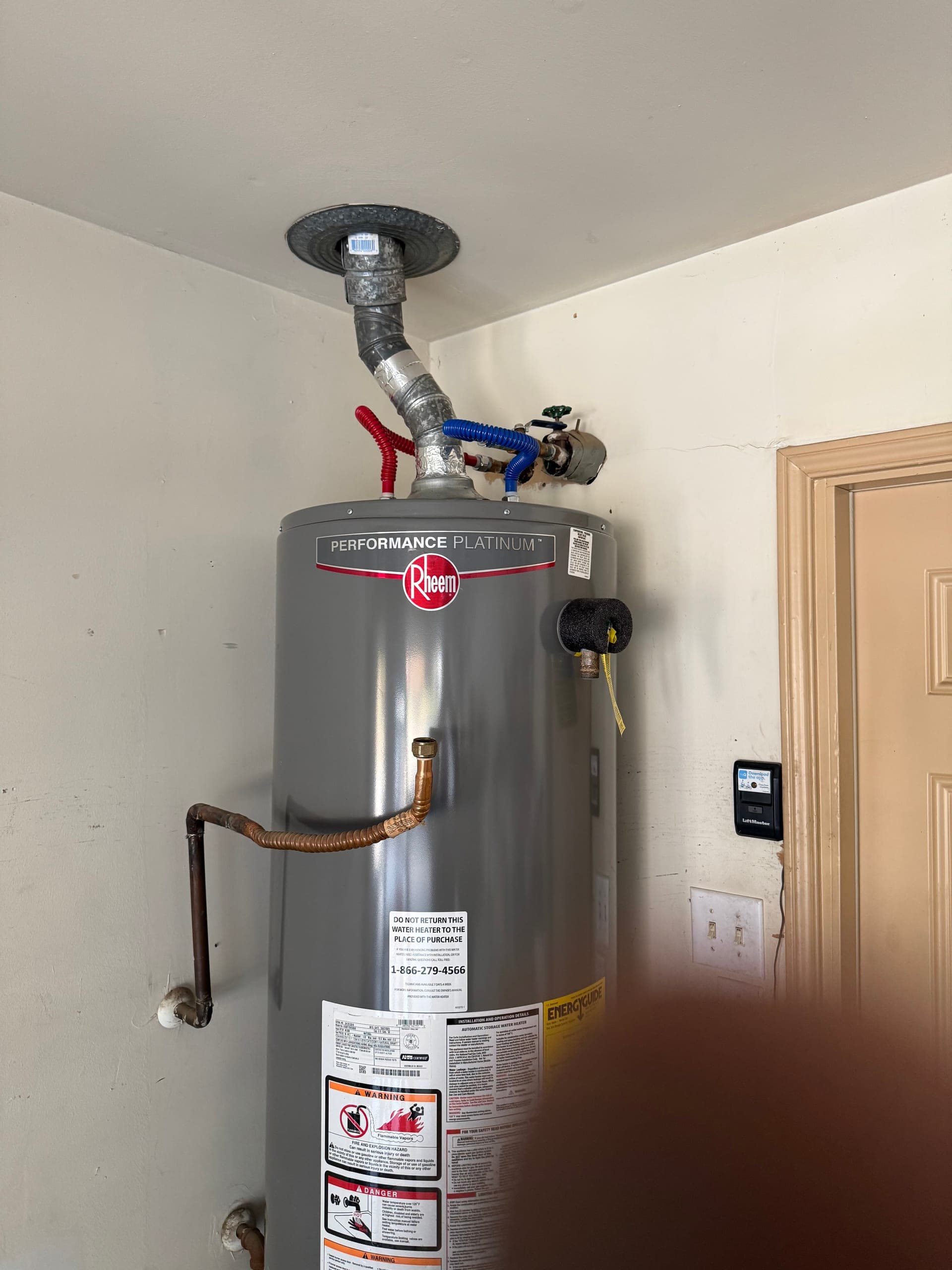 Water heater installation detail by Chilton Home Services